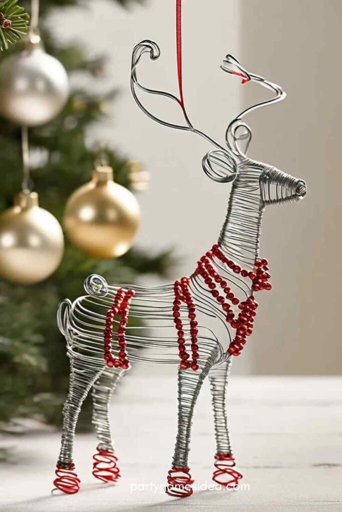 Wire Reindeer Ornaments