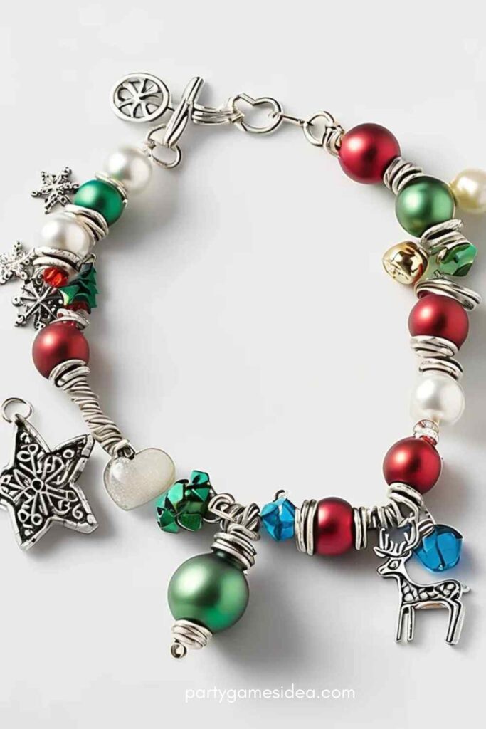 Wire and Charm Christmas Bracelets