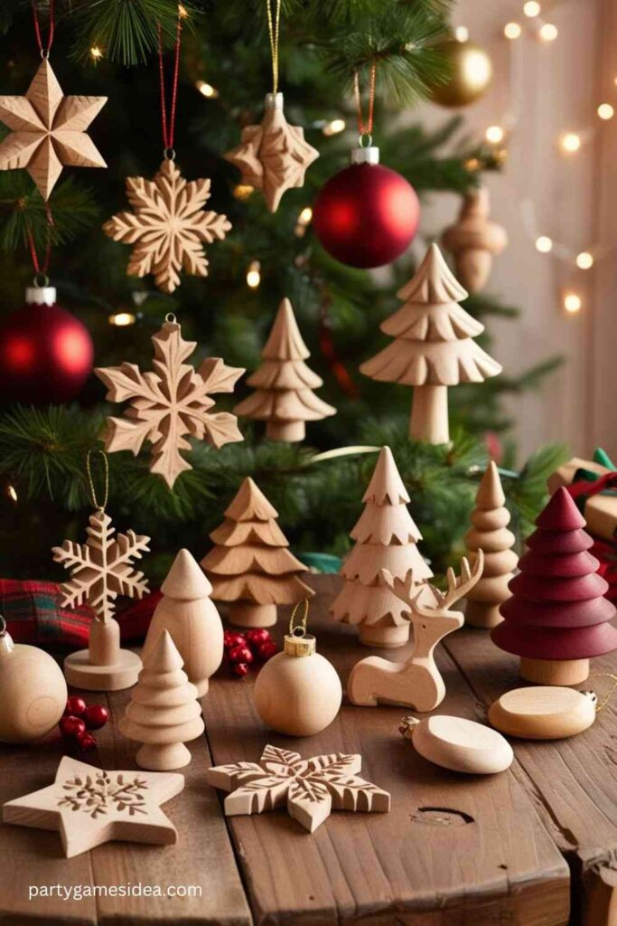 Wooden Christmas Tree Ornaments