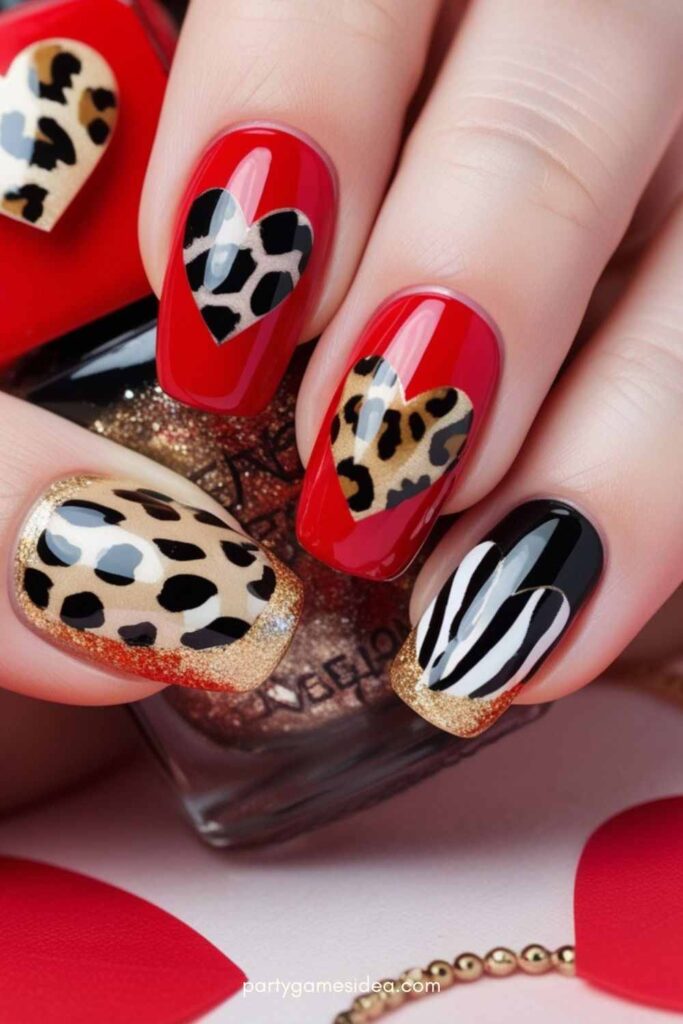 Animal Print Hearts