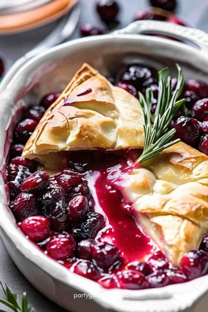 Baked Brie with Cranberry Sauce