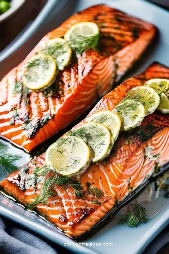 Baked Salmon with Dill Sauce