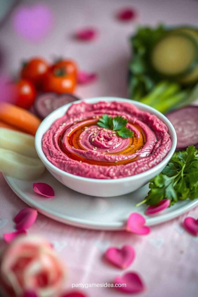 Beet Hummus with Veggies