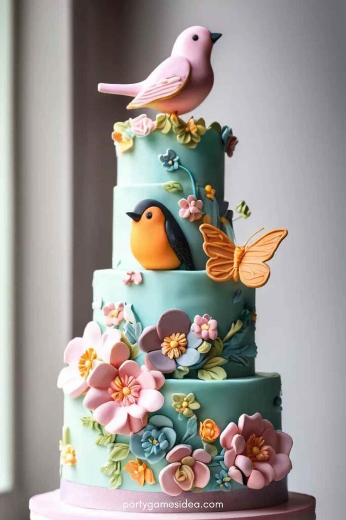 Bird and Butterfly Cake