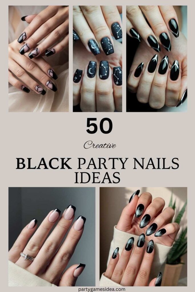 Black Party Nails Ideas