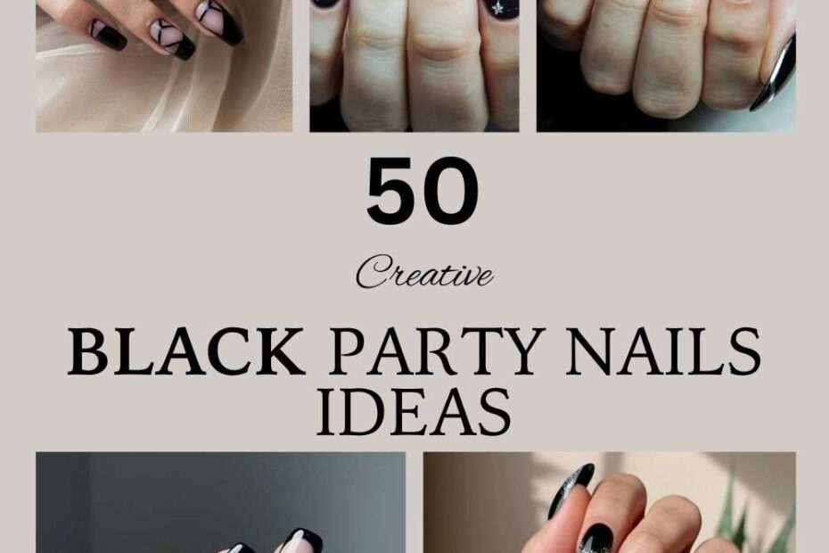 Black Party Nails Ideas