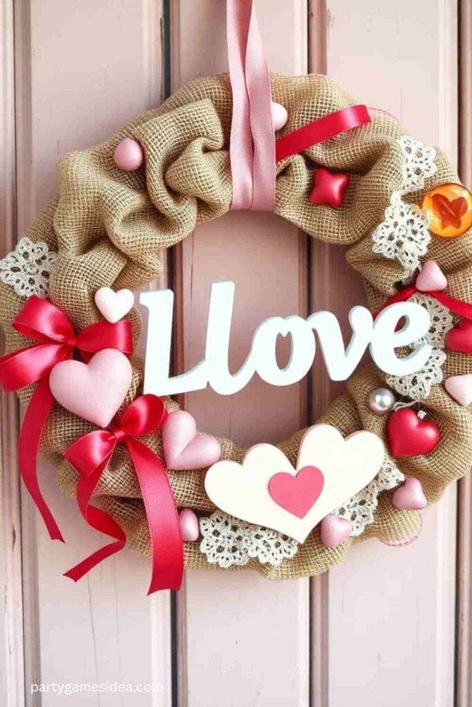 Burlap and Ribbon Wreath