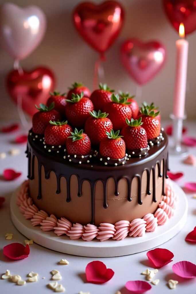 Chocolate-Dipped Strawberry Cake