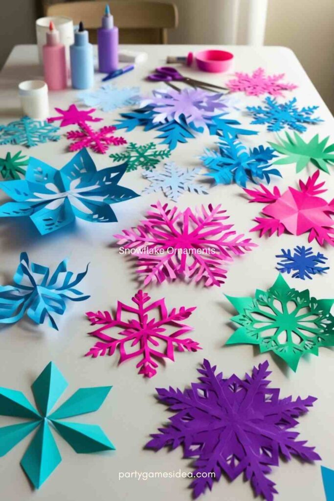 Colored Paper Snowflakes