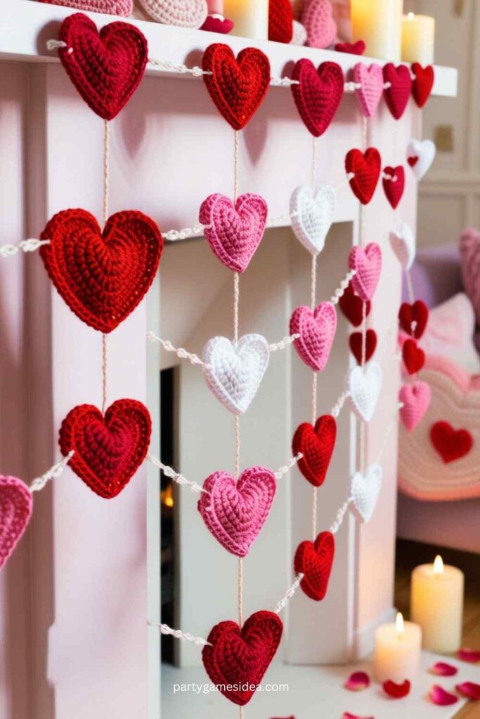 Crochet Heart Garland