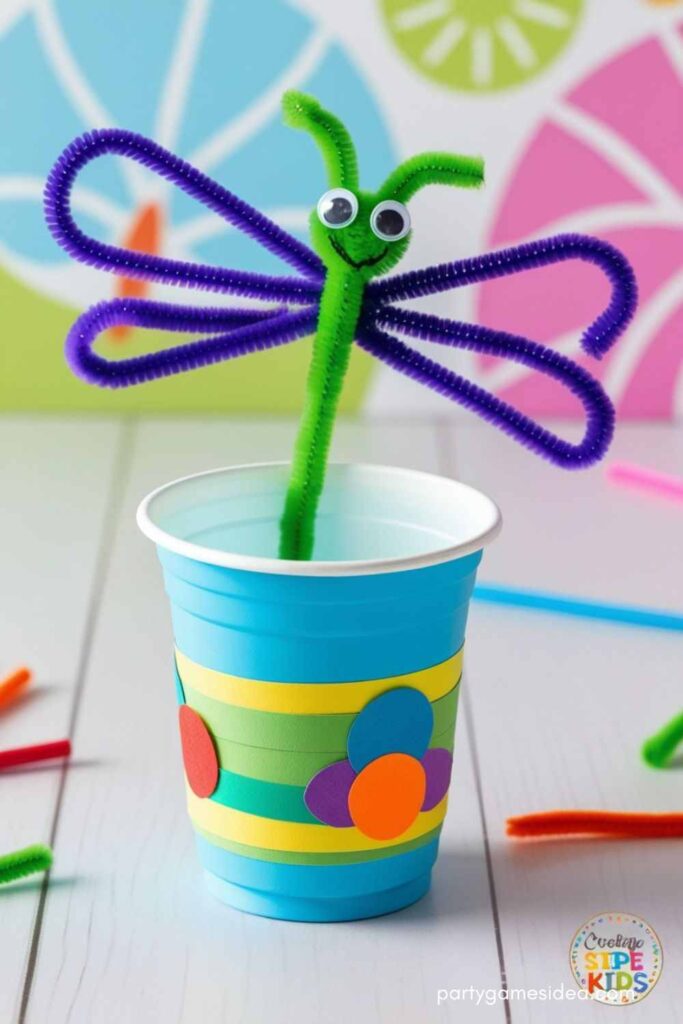 Cup and Pipe Cleaner Dragonfly