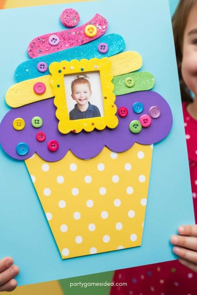 Cupcake Photo Frame Card