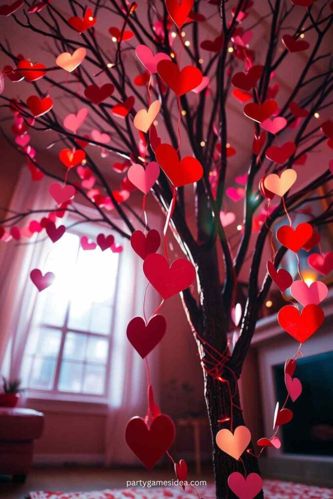 DIY Heart Garland Tree