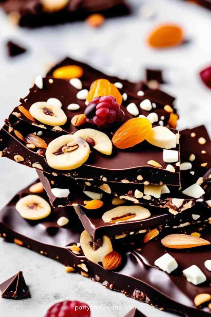 Dark Chocolate Bark with Nuts and Dried Fruit