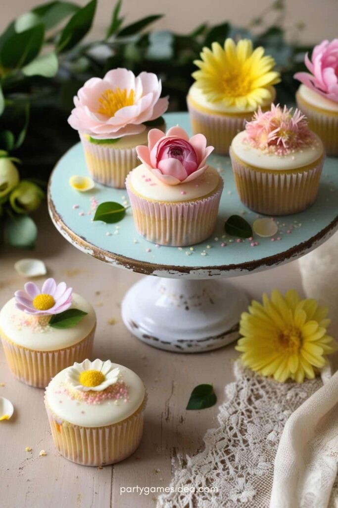 Edible Flower Cupcakes