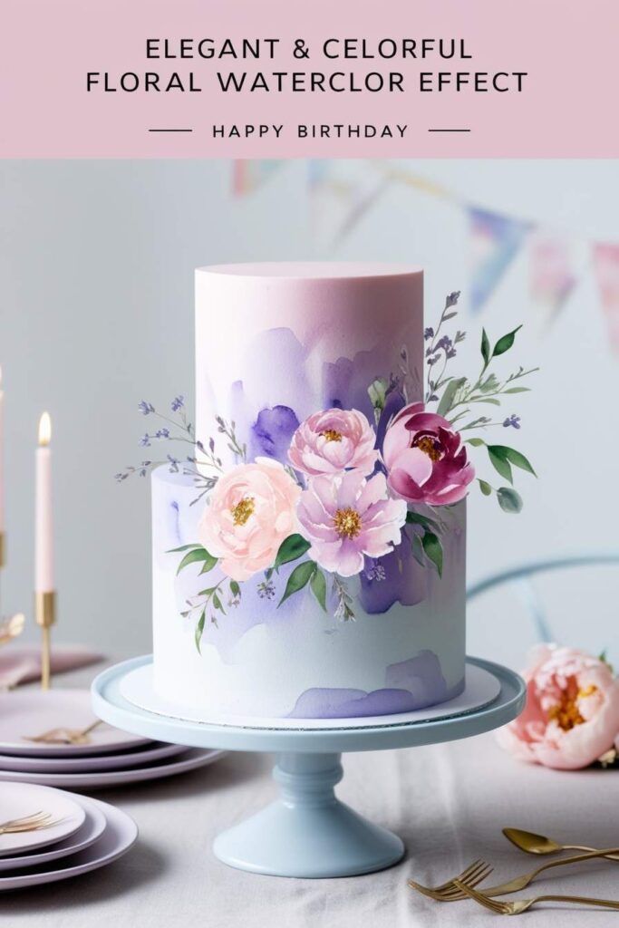 Floral Watercolor Cake