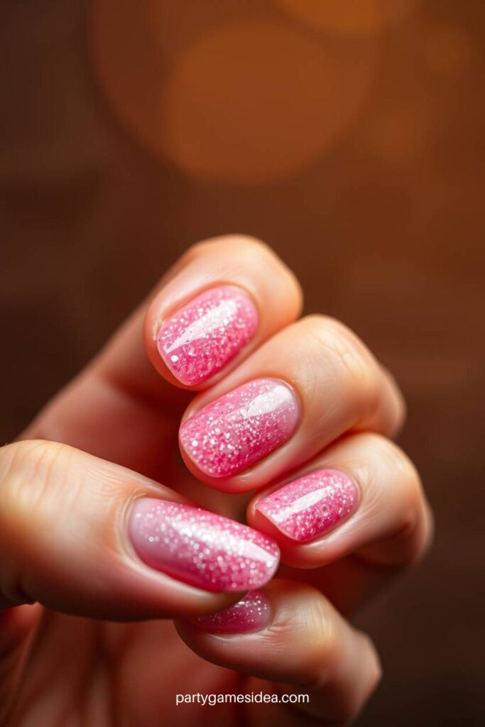 Glitter Pink Nails