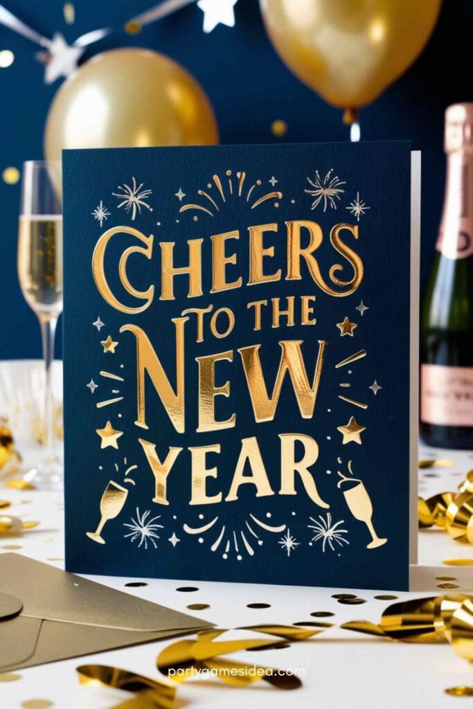 Gold Foil “Cheers to the New Year” Cards