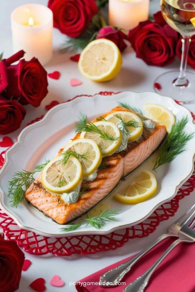 Grilled Salmon with Lemon-Dill Sauce