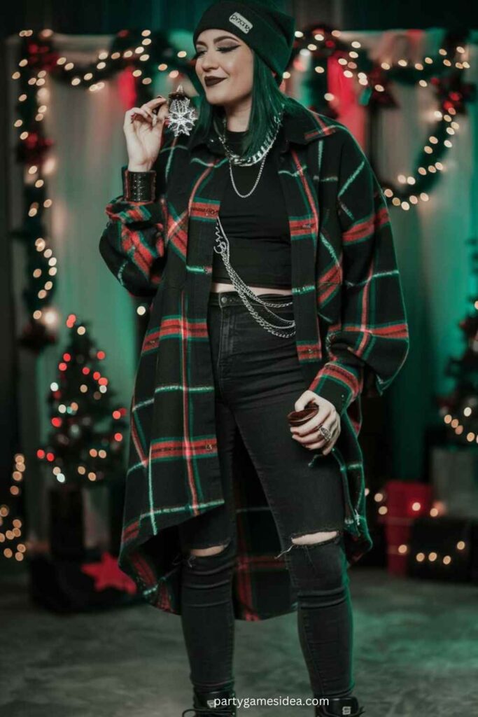 Grunge-Inspired Christmas Look