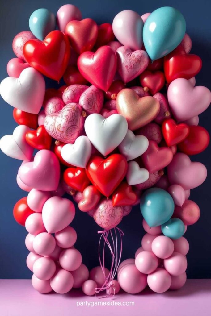 Heart-Shaped Balloon Wall