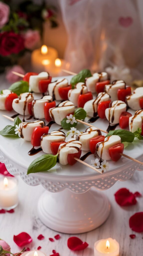 Heart-Shaped Caprese Skewers