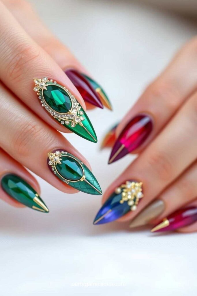 Jewel-Toned Nails