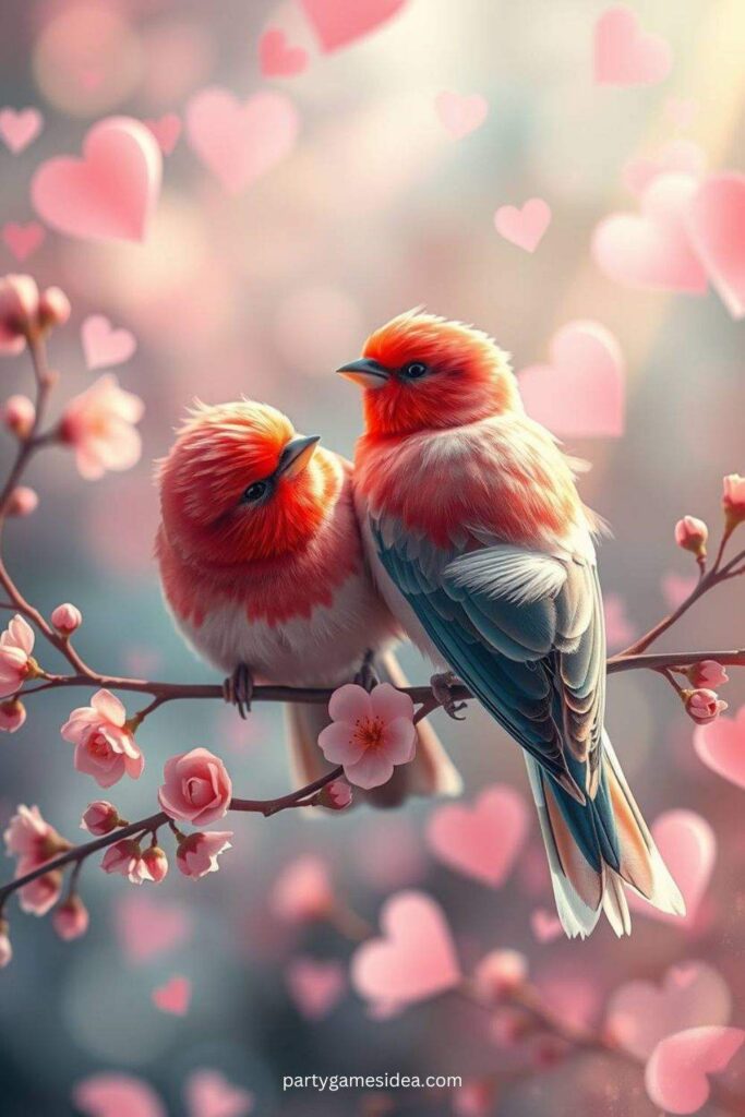 Lovebirds on a Branch