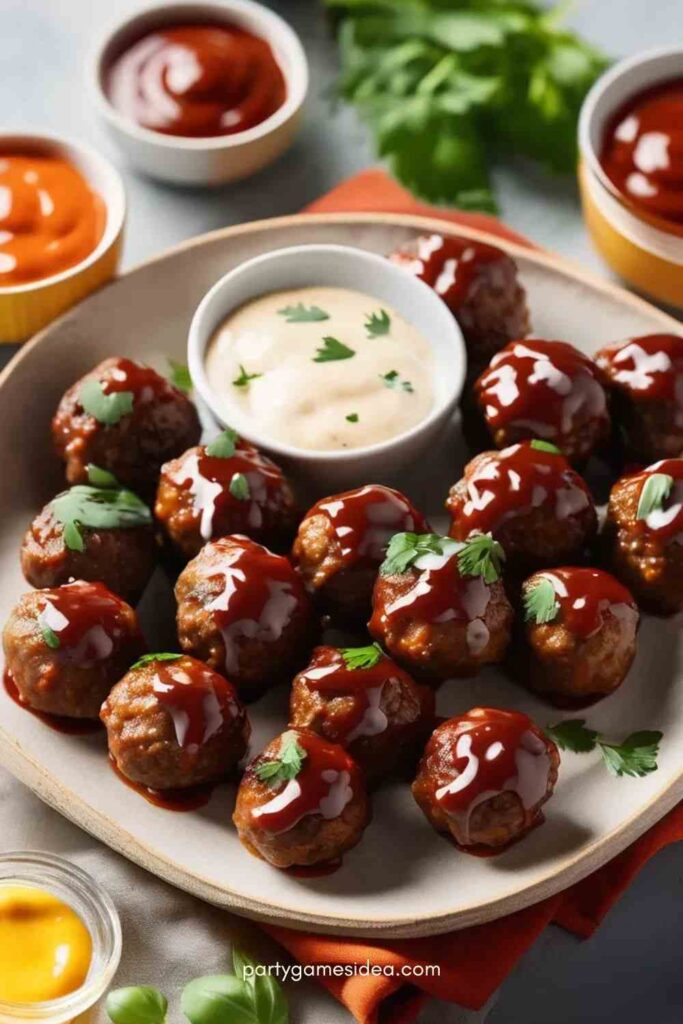 Mini Meatballs with Dipping Sauces