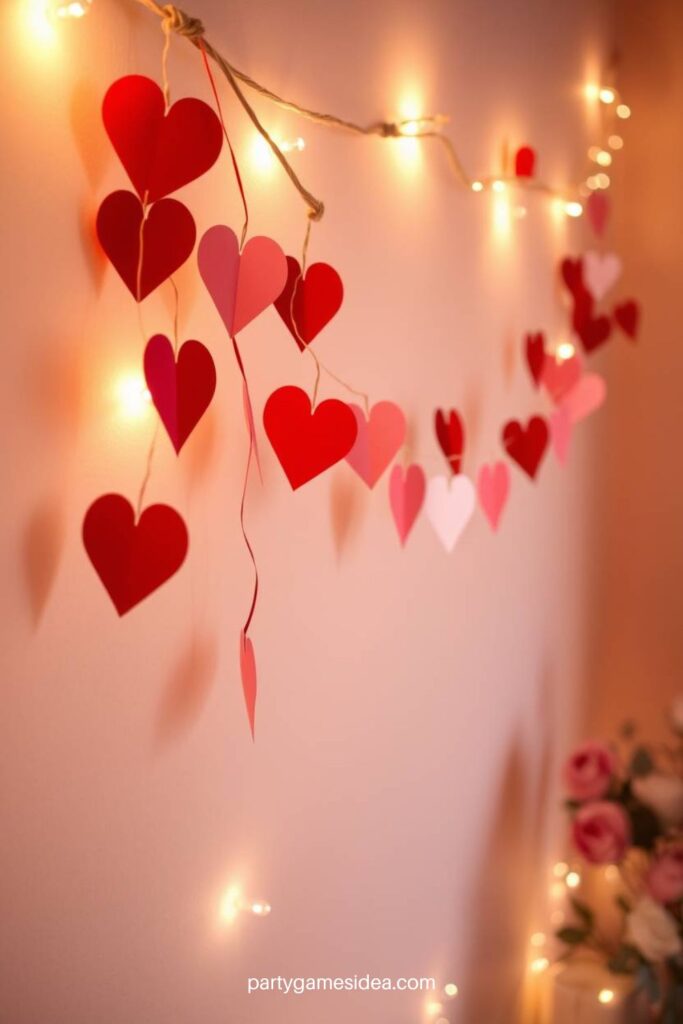 Paper Heart Garland Backdrop