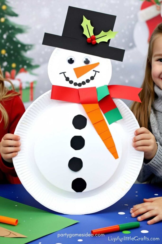 Paper Plate Snowman