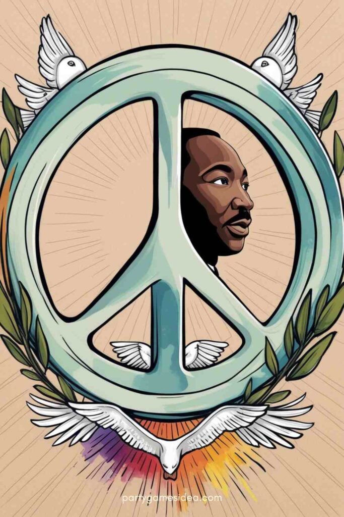 Peace Symbol with MLK Jr.'s Face