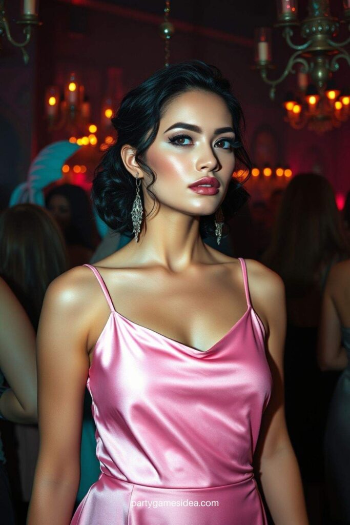 Pink Satin Slip Dress