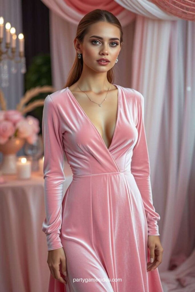 Pink Velvet Dress