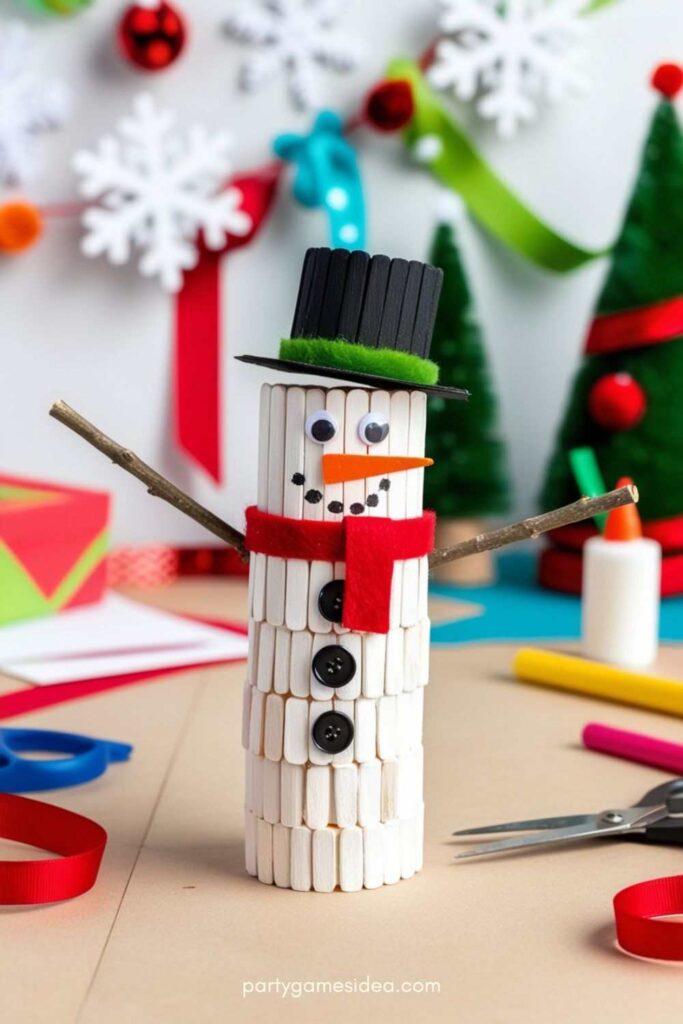 Popsicle Stick Snowman