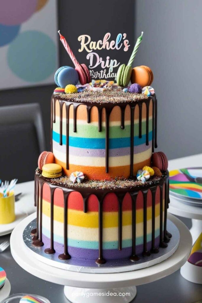 Rainbow Drip Cake