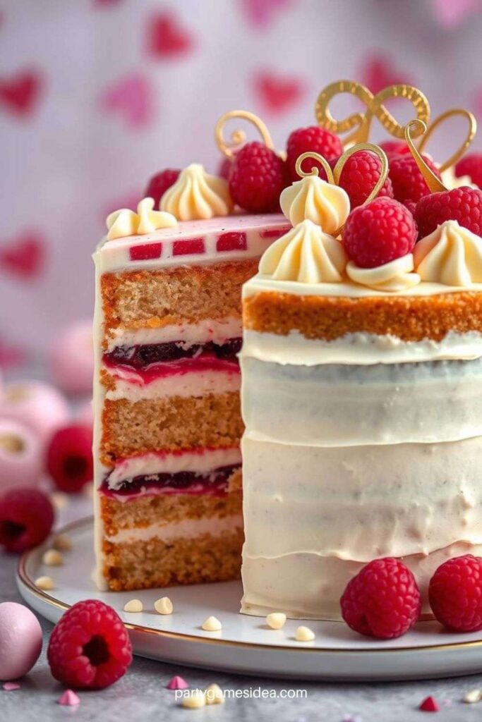 Raspberry & White Chocolate Cake