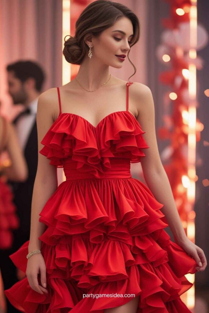 Red Ruffled Dress