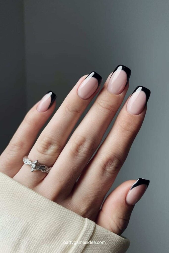 Reverse French Black Tips