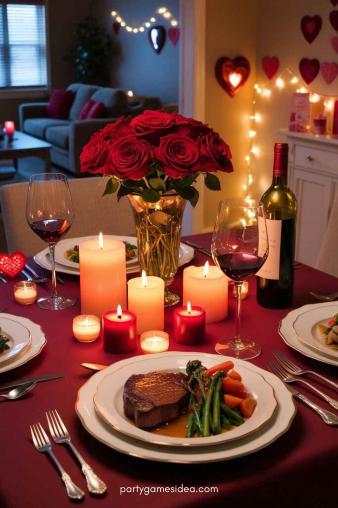 Romantic Candlelight Dinner at Home