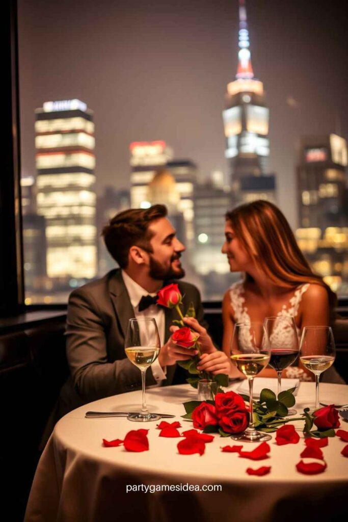 Romantic Dinner at a Rooftop Restaurant