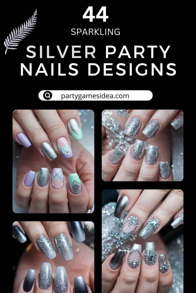 Silver Party Nails Designs