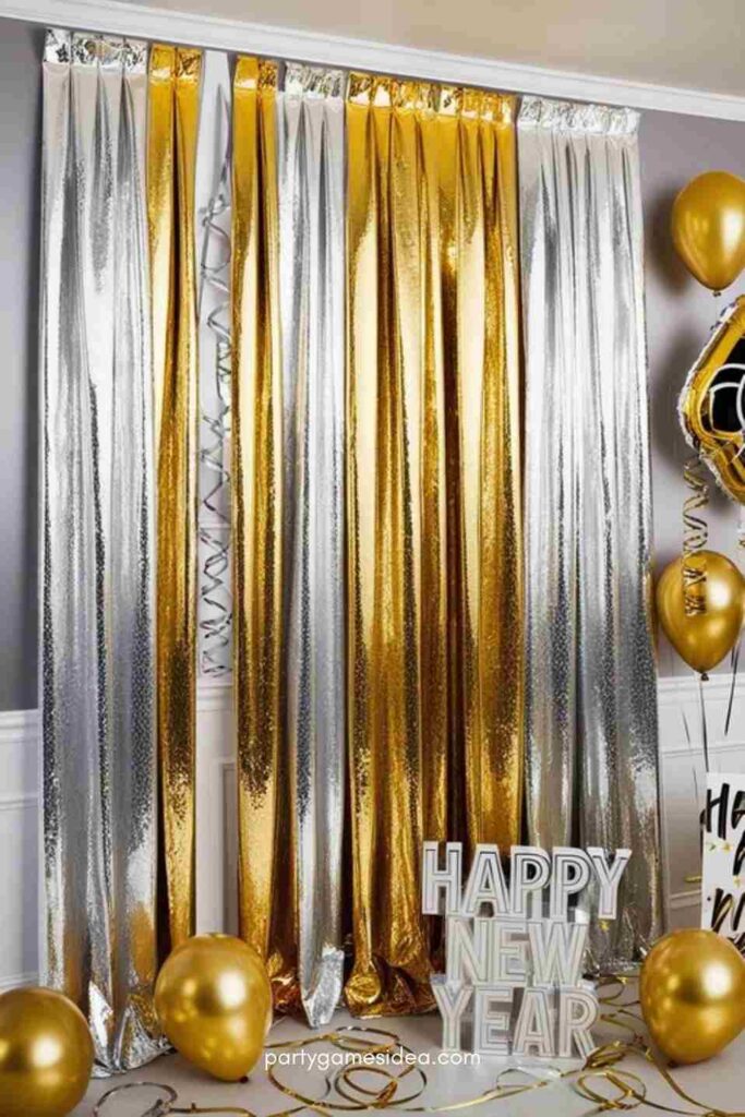 Silver and Gold Foil Curtains