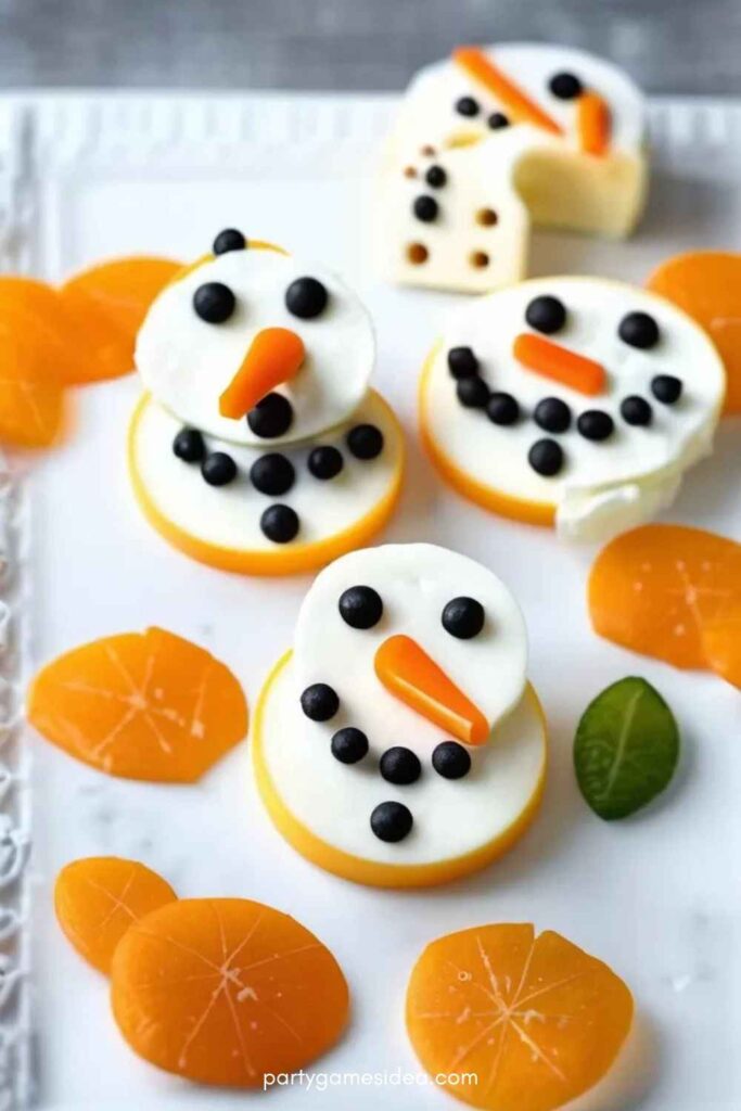 Snowman Cheese Snacks