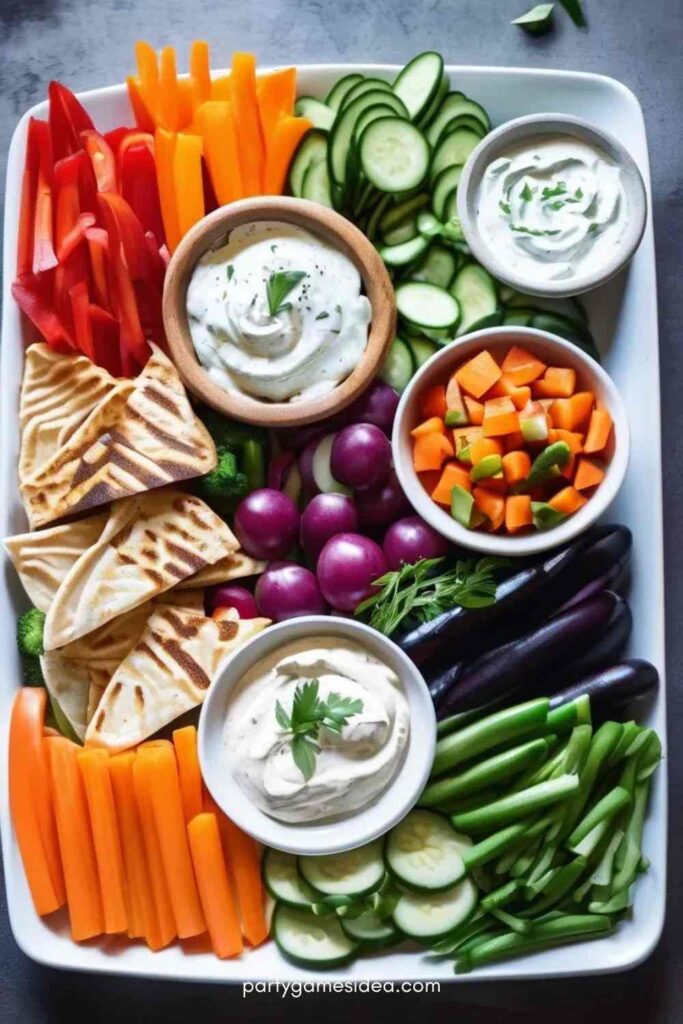 Veggie Platters with Hummus and Tzatziki