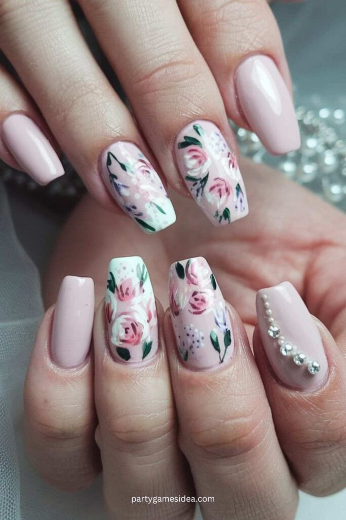 A Floral Nail Art