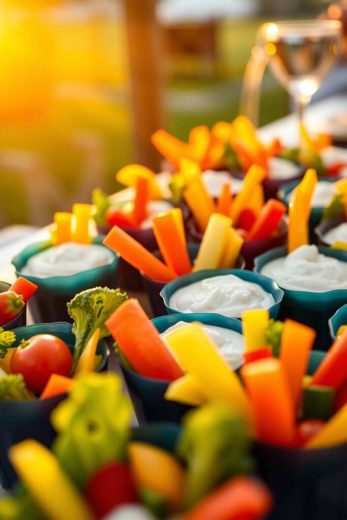 A Veggie Cups with Dip