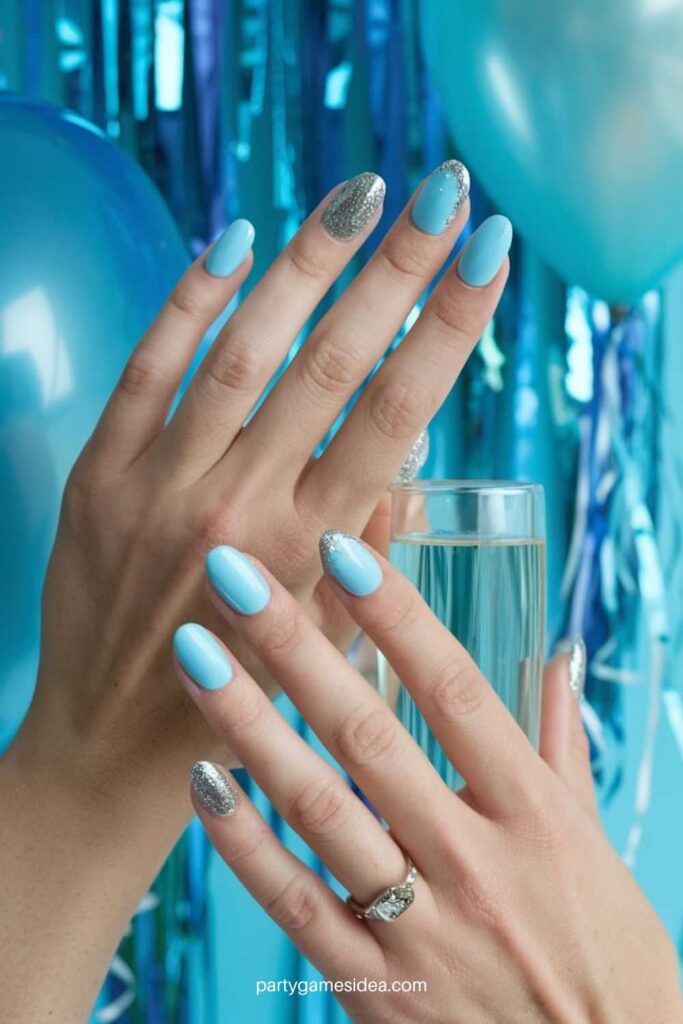 Baby Blue Nails