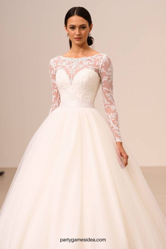 Ball Gown with Long Sleeves