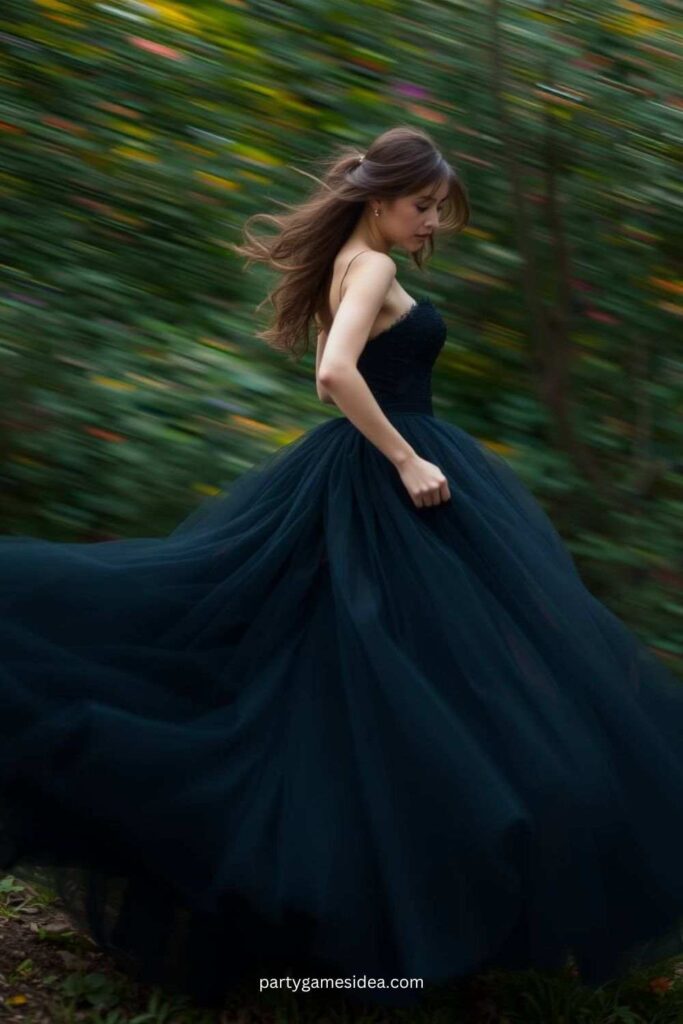 Black Tulle Wedding Dress